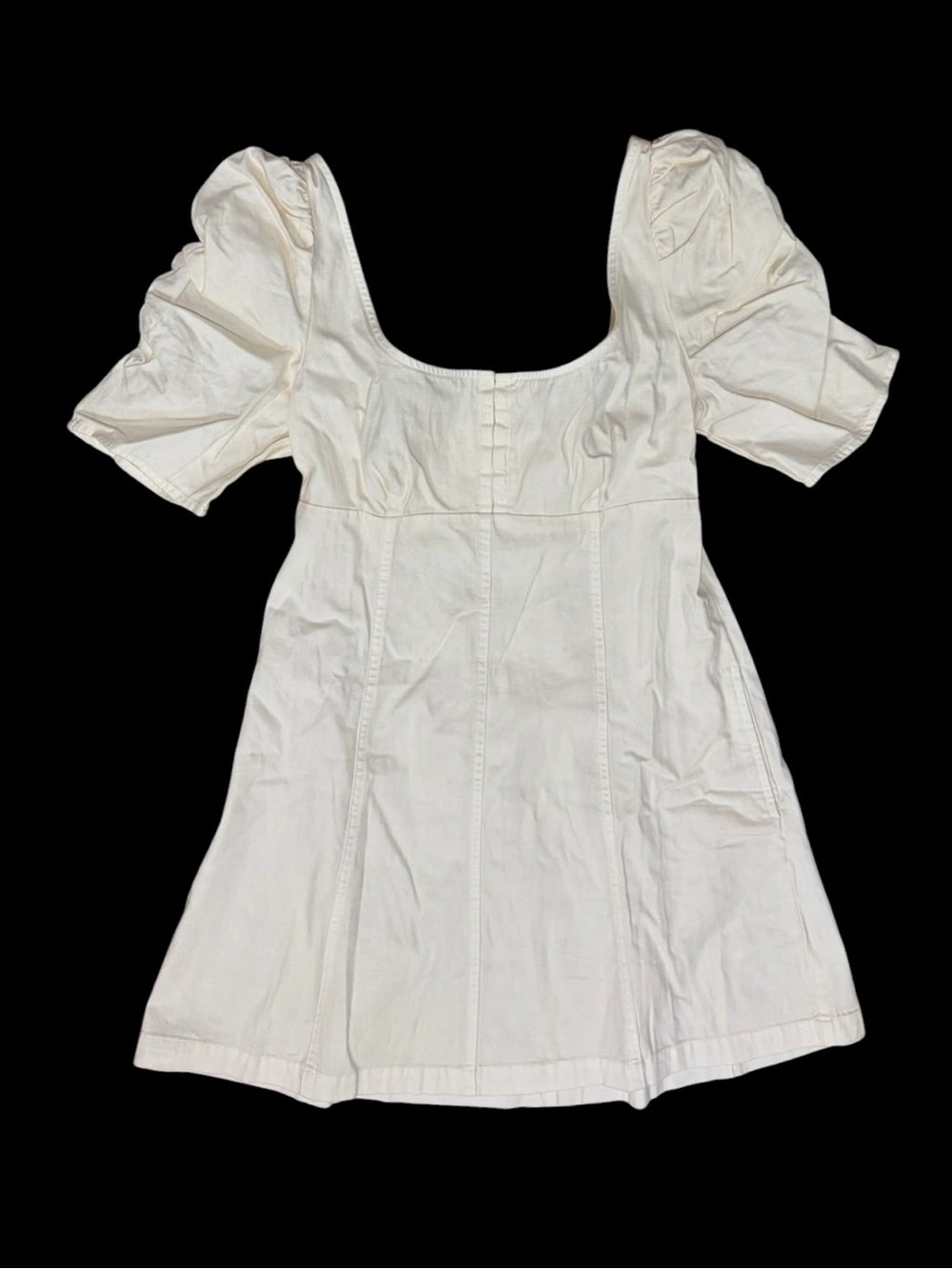 Free People S Cheyenne Dress Denim Mini Ivory Cream Babydoll Boho Western Fall - Picture 4 of 8